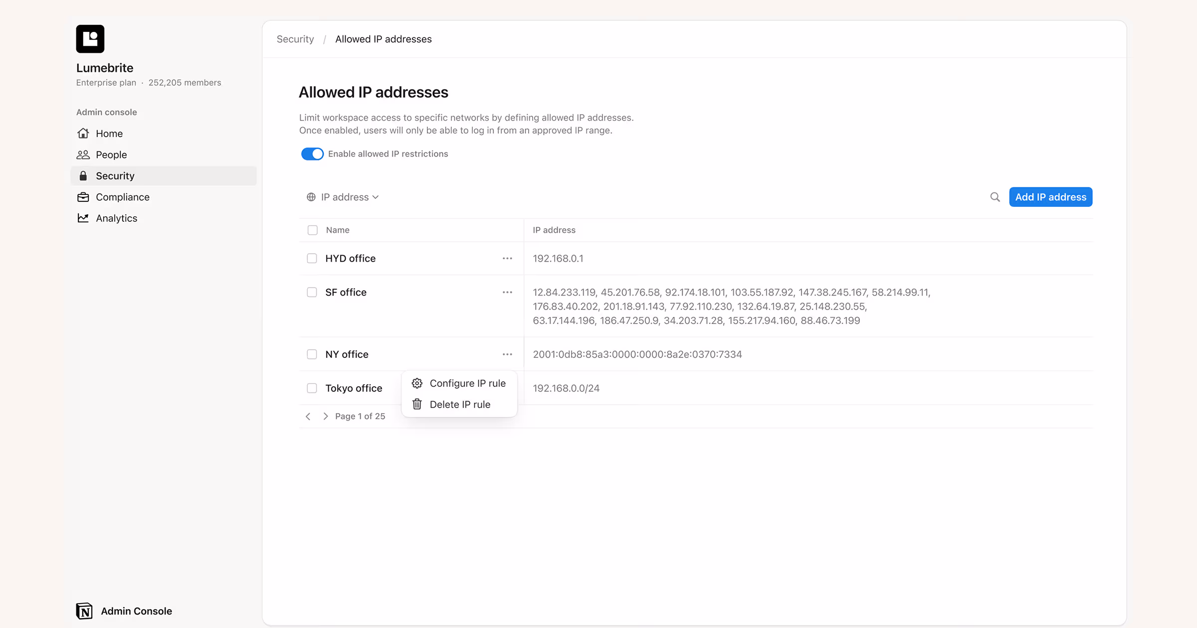 hc: ip address restrictions